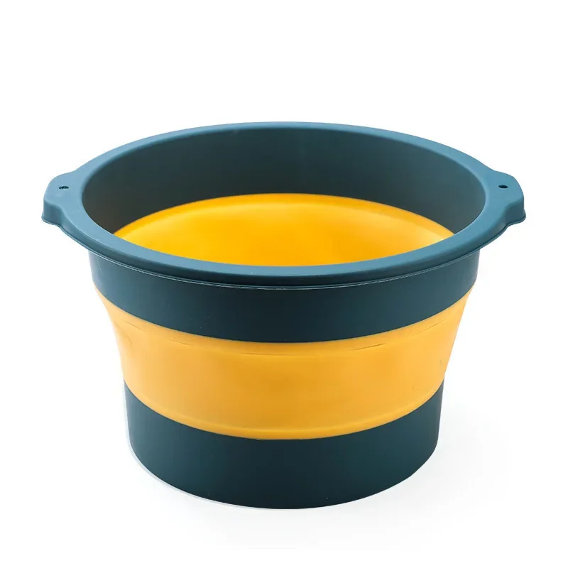 Hi-Q Silicone Folding Foot Bath Bucket Household Portable Massage Foot Wash Basin Portable Retractable Bath Bucket