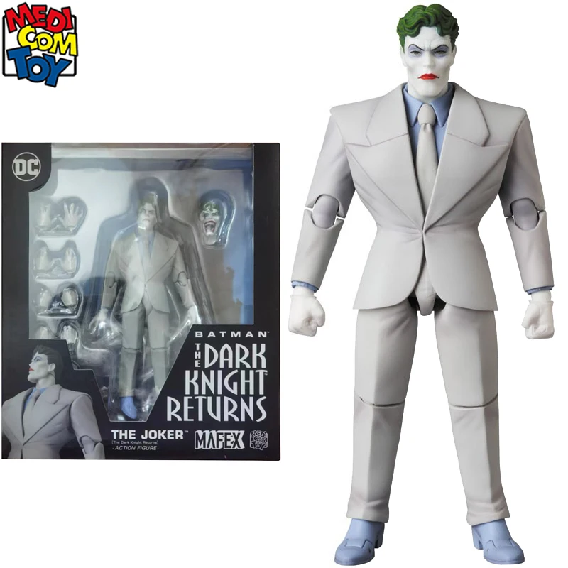 

In Stock Original Medicom Toy MAFEX No 124 Joker The Dark Knight Returns Anime Figure Model Collecile Action Toys Gifts