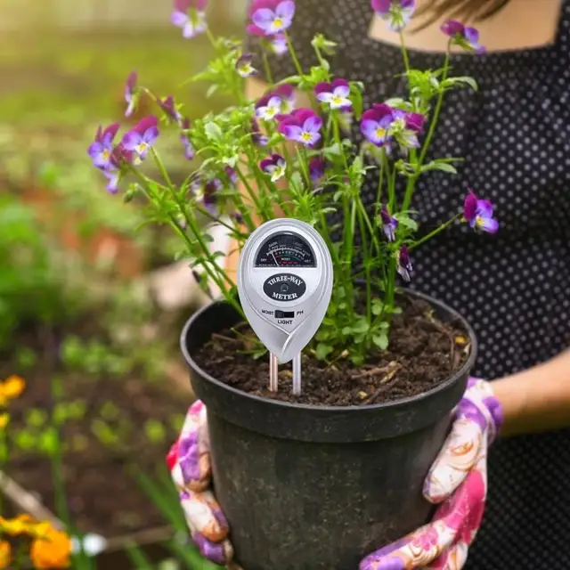 3 In1 Nedvesség Napfény Ph -Mérő Talajvíz Savanyitás Páratartalom Könnyű Teszt Kerti Növények Virágok Nedves Tesztelő Műszer - Image 3