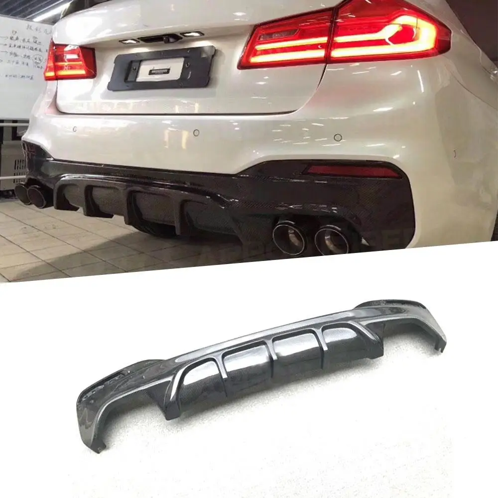 

For 5 Series Carbon Fiber Rear Bumper Lip Diffuser for BMW G30 G31 G38 M Tech M Sport 2017 2018 Bumper Protector Spoiler