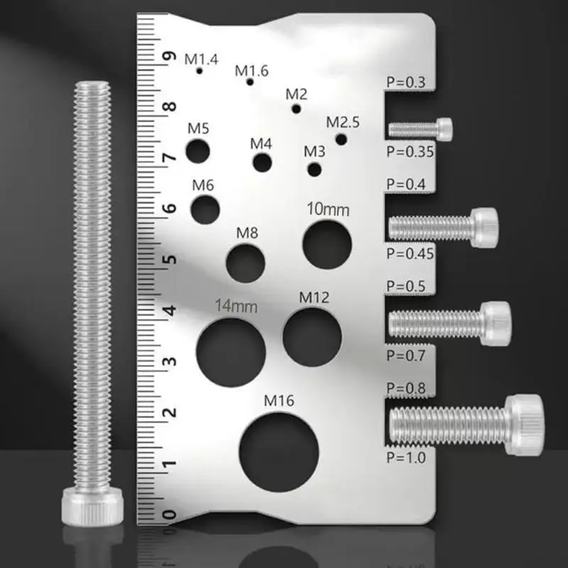 Screw Thread Pitch Gauge Ruler Measuring Tool Bolt Nut Metric Machining Threads Screw Cutting Gauge Angle Model Measuring