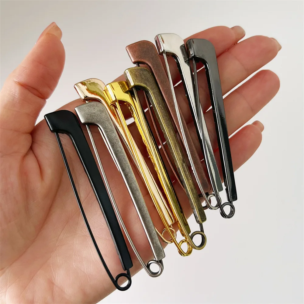 대형 심플 메탈 브로치 큰 핀 부드러운 DIY 숄 클래스프 빈티지 아연 합금 장..