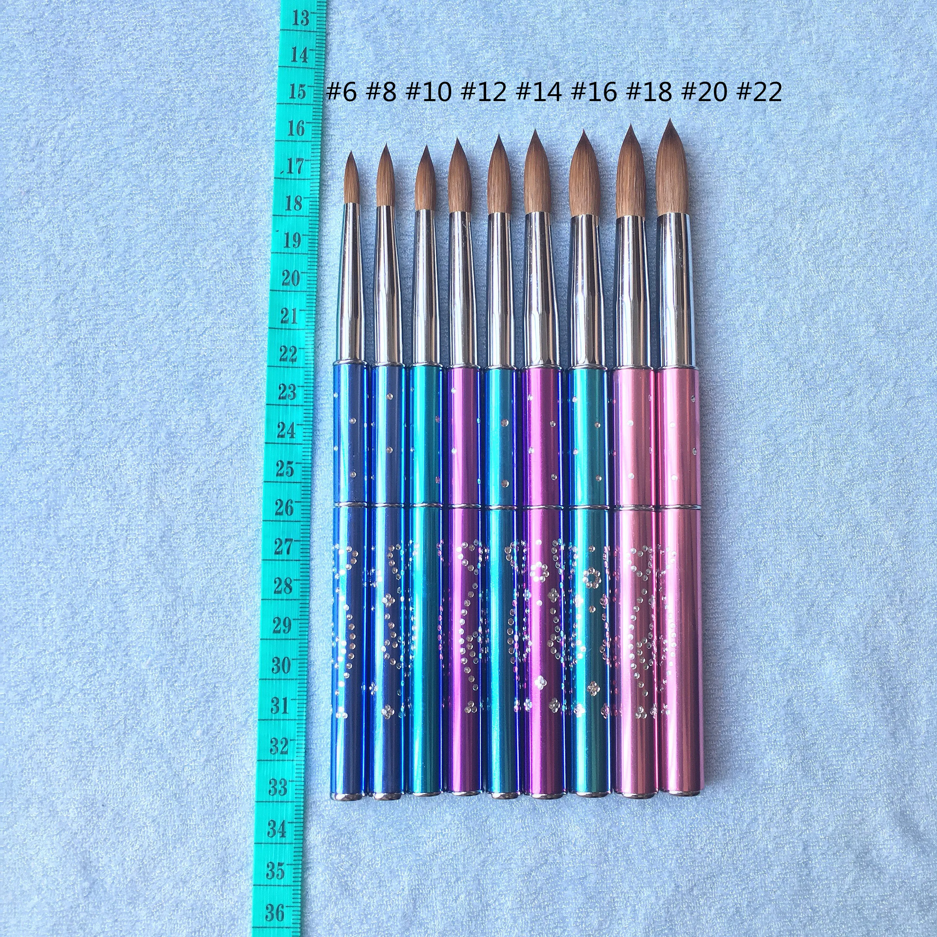 

100% Kolinsky 3D Nail Art Brush Acrylic French UV Gel Drawing Sable Round Sharp Painting Liner Pen Dotting Manicure Tools