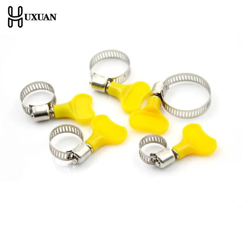 High Quality 6 pieces/lot Stainless Steel butterfly Hose Clamp Homebrew