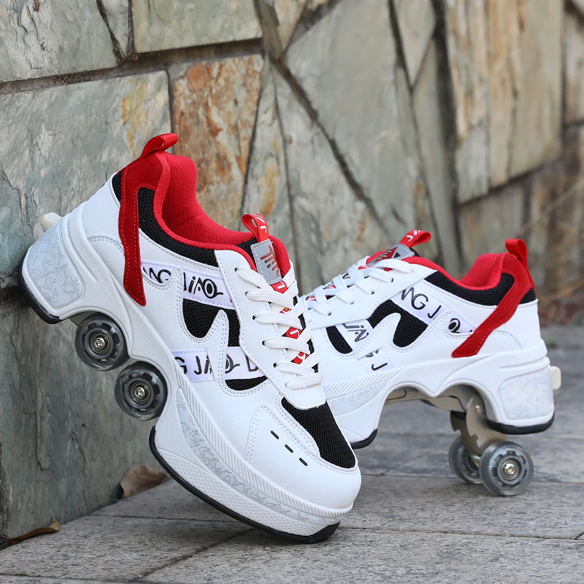 Patines de ruedas Unisex para niños y adultos, zapatos informales ruedas, zapatillas de Parkour Heelys|Zapatos informales de hombre| - AliExpress