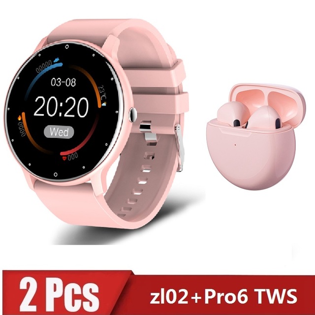 zl02 Pro6 TWS Smart Watch Men's Full Touch Screen Sports Fitness Watch IP67 Waterproof Bluetooth for Android ios
