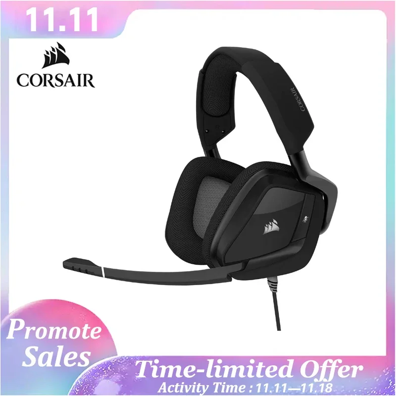 

CORSAIR VOID RGB ELITE USB Premium Gaming Headset with 7.1 Surround Sound,Carbon/White