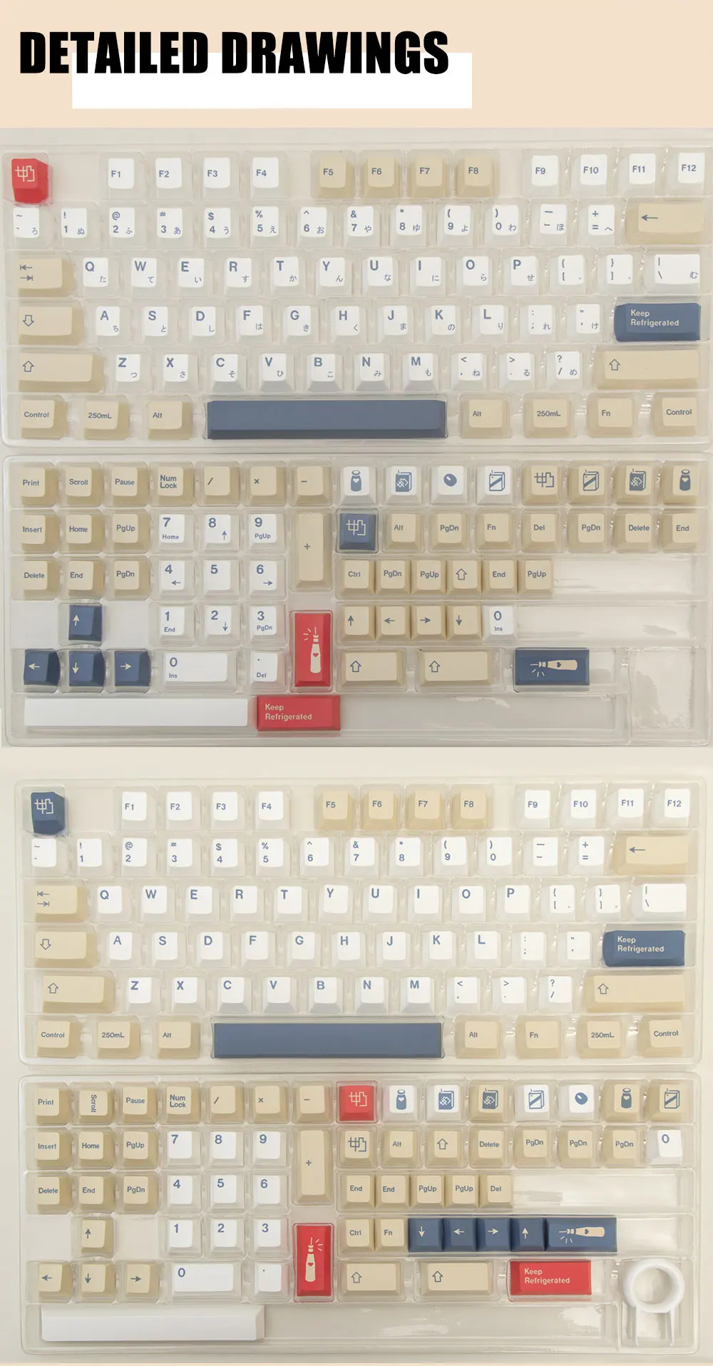 KBDiy-GMK Leite de Soja Keycap, Kit Teclado