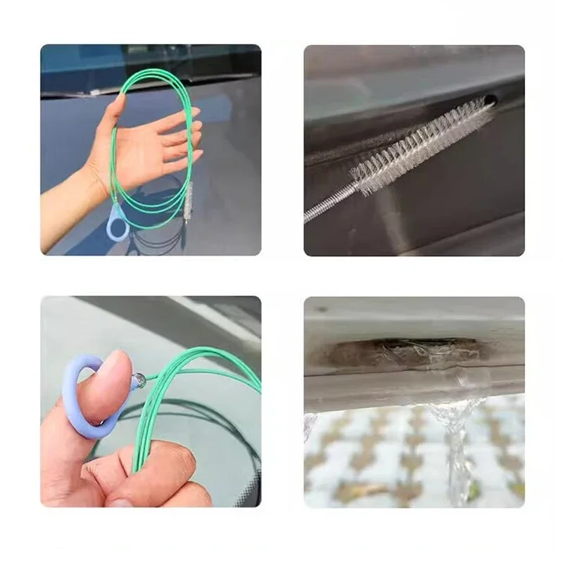 3/5m Drain Hole Cleaning Brush Flexible Car Drain Dredge Sunroof Cleaning Scrub Brush Tool Accessories Skylight Pipe