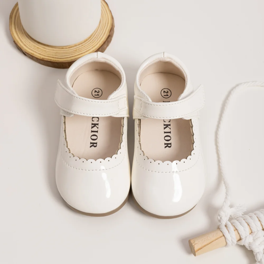 Girls Soft Bottom Multi-color Leather Spring Autumn New Baby Girl Bright Color Leather England Style Breathable Princess Shoes 2