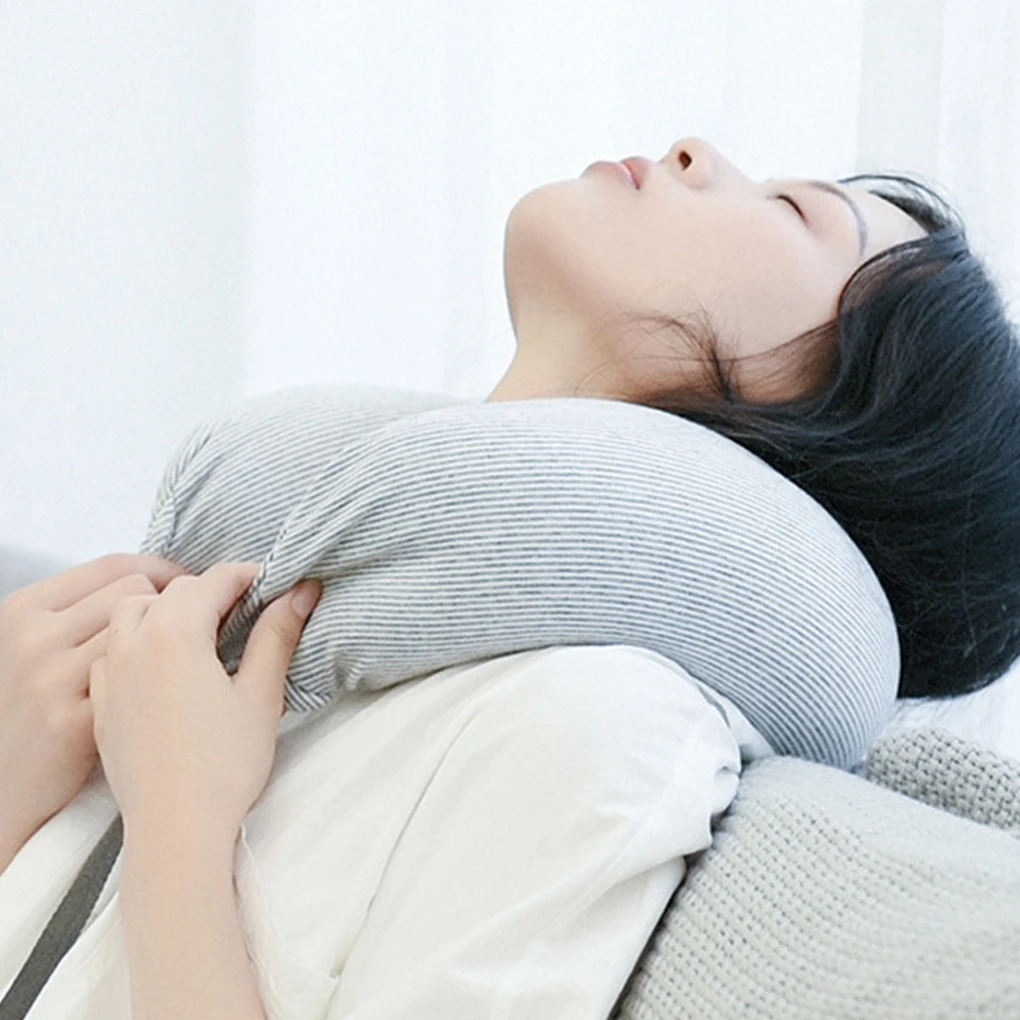 Durable And Breathable Travel Neck Pillow For Comfortable Sleep Lightweight Travel Pillow Portable light gray 65*12