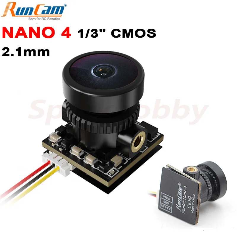 

Мини-камера RunCam Nano 4 Nano4, 1/3 дюйма, CMOS 800TVL, объектив 2,1 мм M8, NTSC / PAL 2,9g, 14x14x14 мм, Ру FPV гоночный Дрон, Квадрокоптер