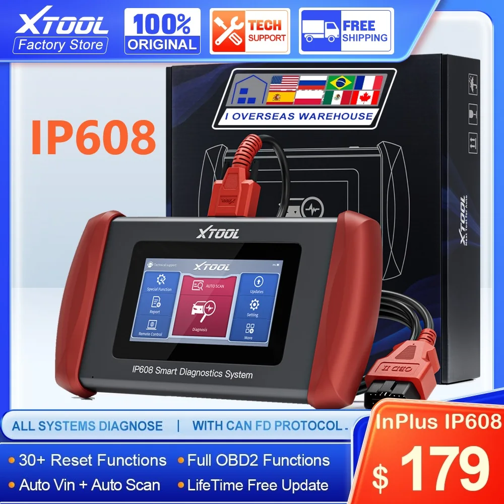 XTOOL Inplus IP608 All System Car Diagnostic Tools 30 Reset Services