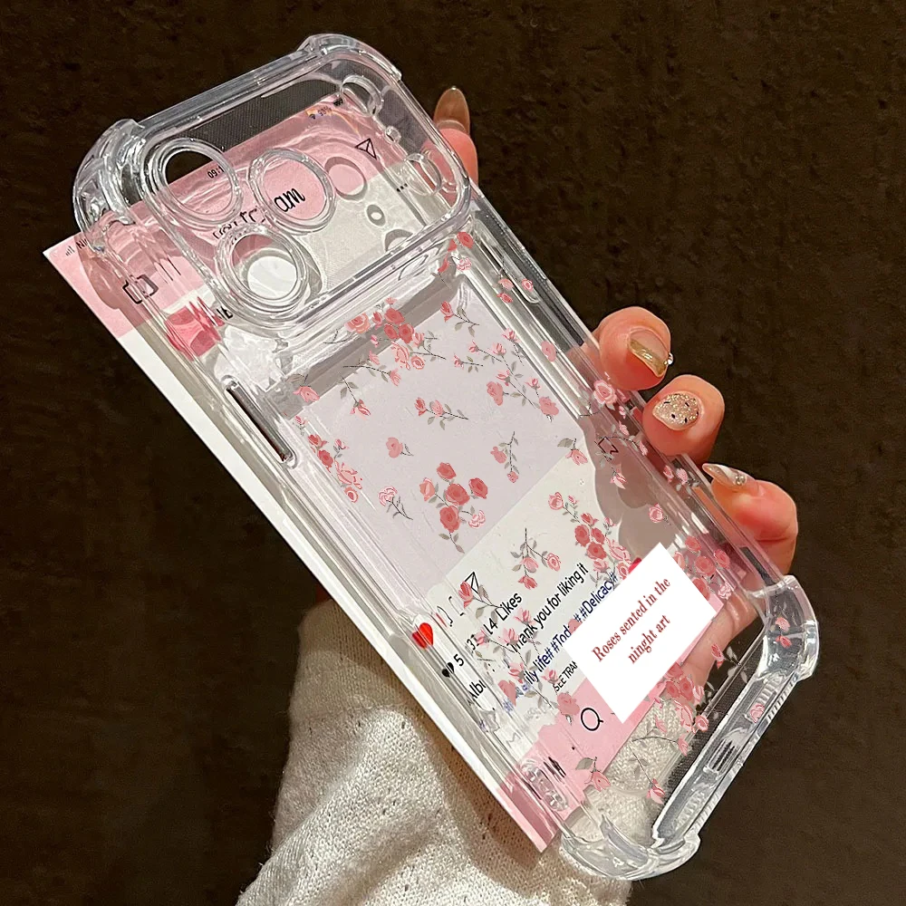 Clear Flower Leaves Shockproof Phone Case