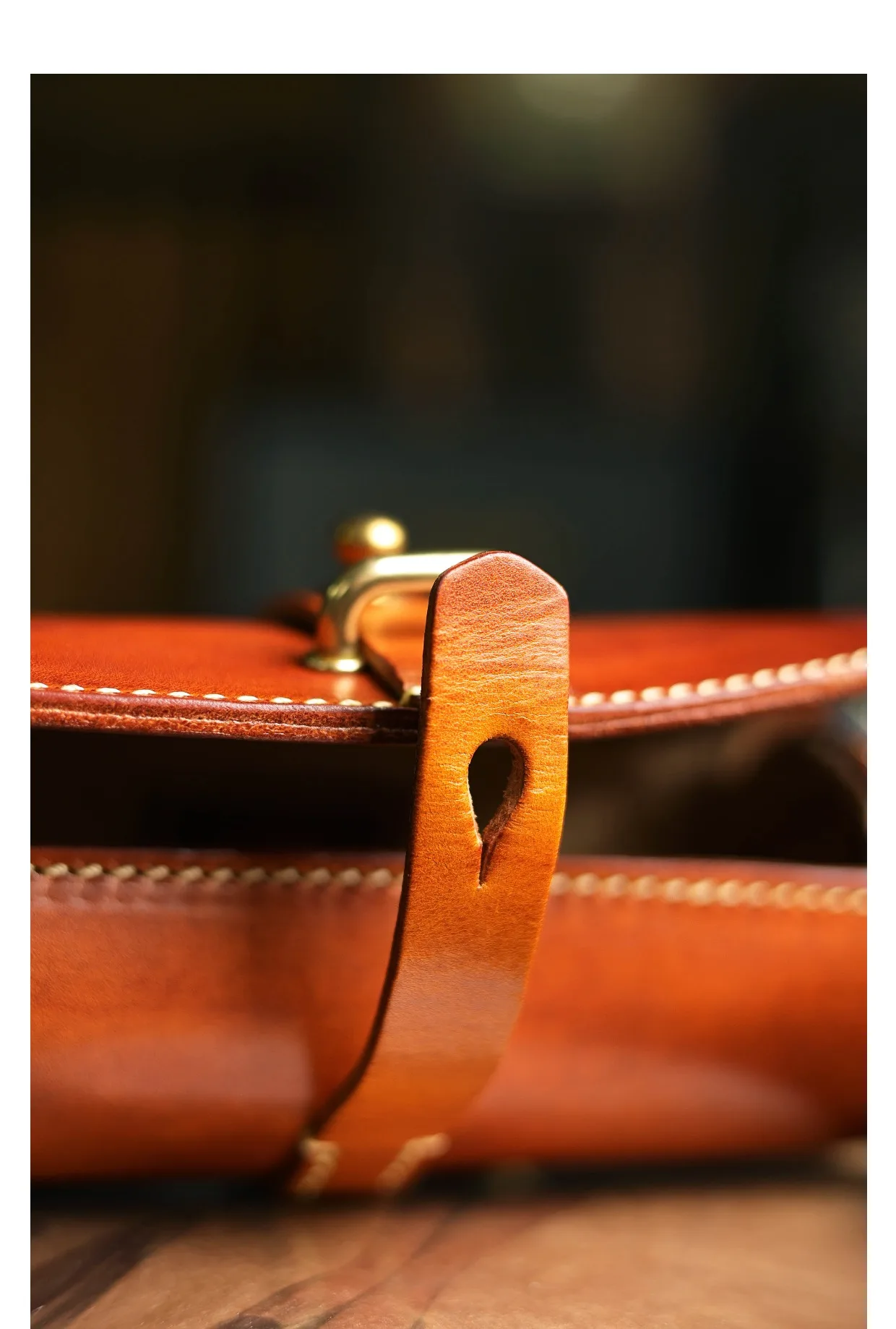 PNDME Vintage handgemachte pflanzlich gegerbte Rindsleder druckbeständige Brillenetui Tasche Luxus echtes Leder Aufbewahrungstasche – Detail 15