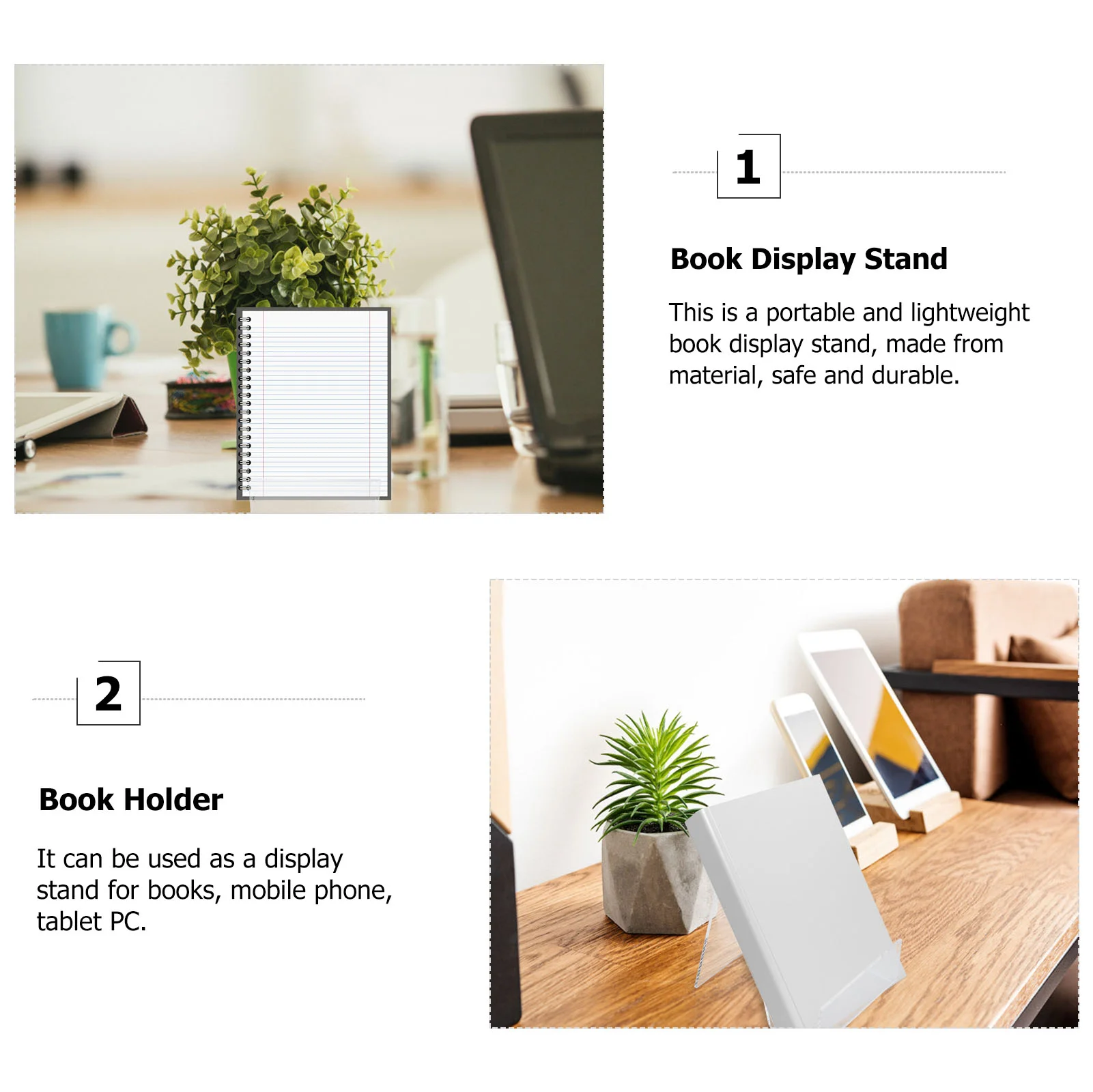 Comic Book Display Acrylic Book Display Holder Comic Frame Clear Laptop Stand Magazine Stand 2pcs