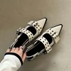women's sandals summer 2024 Ballet flats women Pointed rivet single shoe Platform Woman heeled sandals zapatos de mujer 1