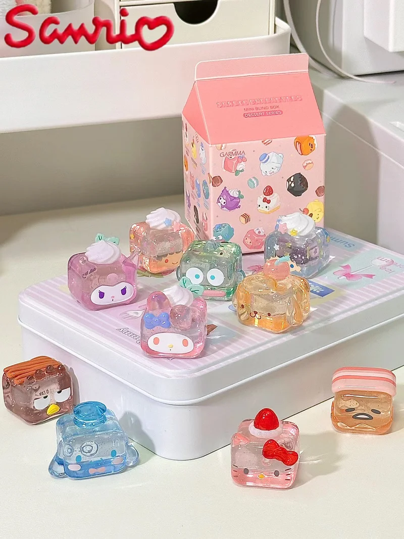 

Новая мультяшная мини-фигурка, серия десертов Sanrio Cinnamoroll Hello Kitty Kuromi, мой мелодия, помпон, пурин, почтовые модели игрушек