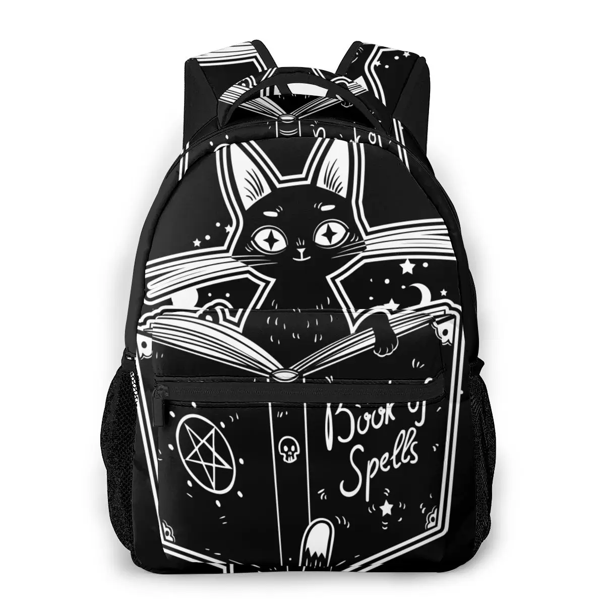 

Backpack with Multiple Using Women Backpacks Black Witch's Cat Reading The Book Of Dark Magic School Bag Girls Travel Bag