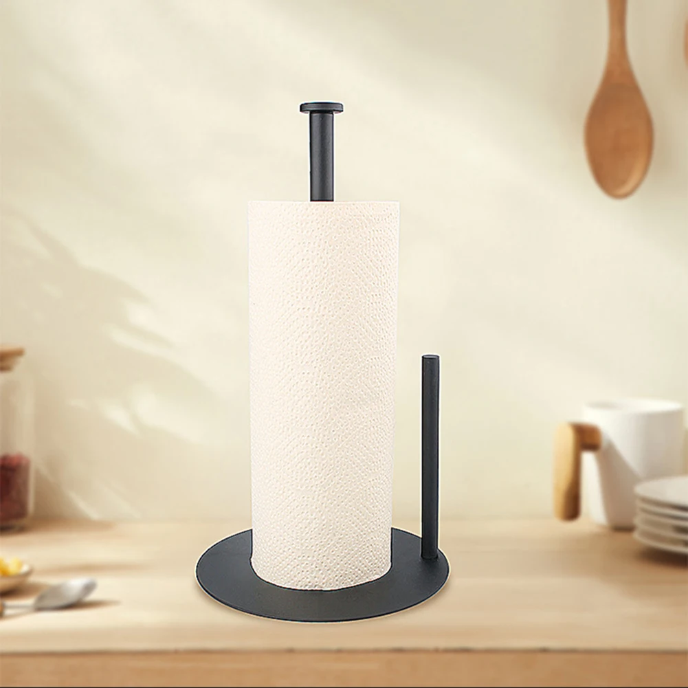 Description Picture 6 of itemMatte Black Roll Holder Anti-Slip Paper Towel Holder Stainless Steel Kitchen Roll Dispenser for Kitchen Bathroom Rolls Organizer