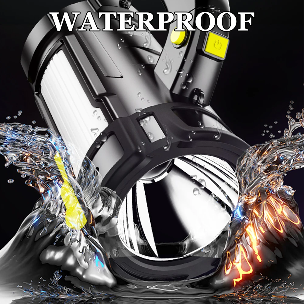 500m High Power Powerful Led Flashlight Portable Searchlight Rechargeable Spotlight Hunting Lamp Camping Outdoor Lighting