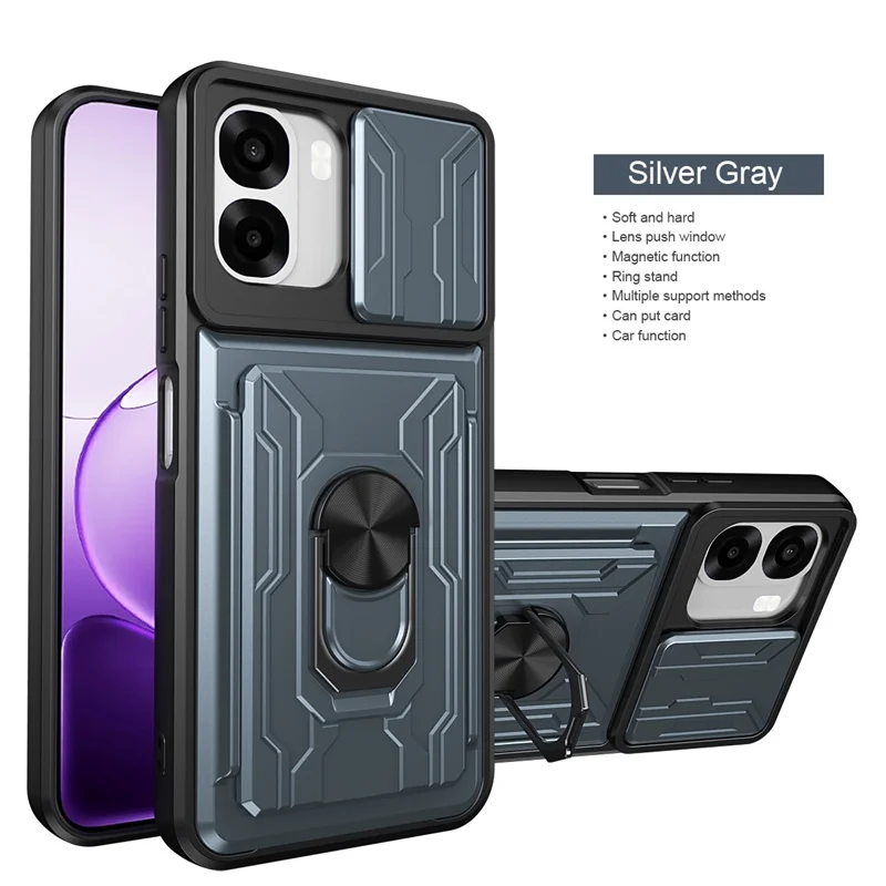Kickstand Armor Case with Card Slot and Ring Stand Holder