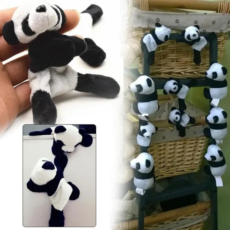 Lovely Simulation Plush Panda Fridge Sticker Magnet Refrigerator Festival Gifts Sticker Suitable Tourism Suitcase Souvenir Tags