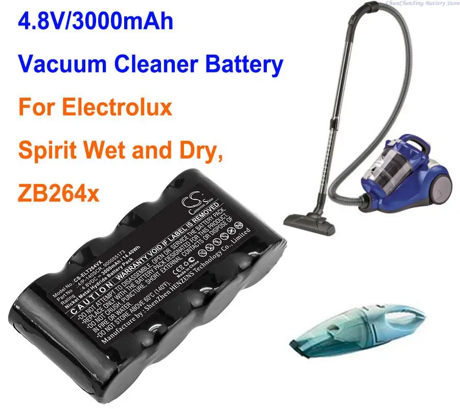 Cameron Sino 3000Mah Aspirapolvere Batteria 4/P-140Scr, 900055173 Per Electrolux Spirit Wet And Dry, Zb264X