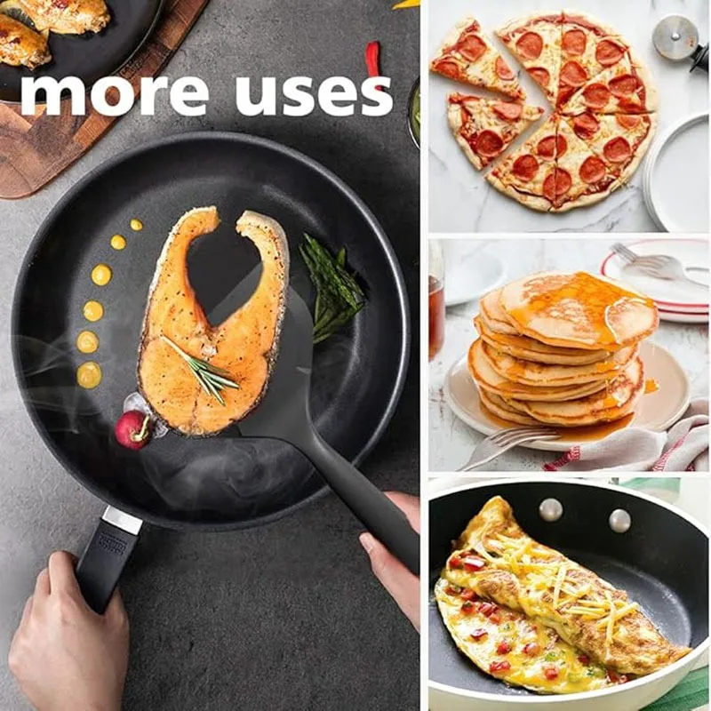 Wide Silicone Shovel Spatula Pancake Spatula Omelette Spatula Wide Flexible Turning Non-stick Cookware Kitchen Spatula