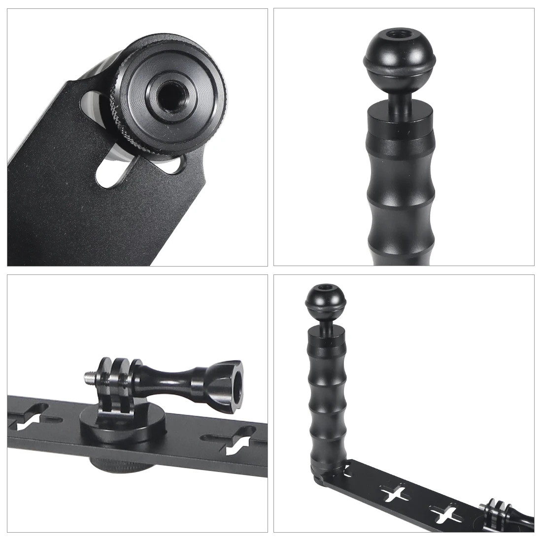 Dual Handheld Diving Selfie Bracket Mount Frame Kit Tray Bracket for GoPro Hero 13 12 11 10 Sjcam Eken Action Phone DSLR Cameras 4