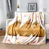 Warm Soft MINISO Capybara  Blanket Fluffy Children and Adults Sofa Plush Bedspread Throw Blanket for Sofa Bed Gift 4