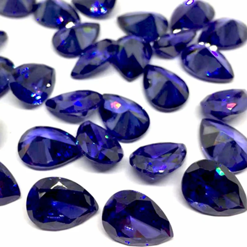 Box Set Large Tanzanite Blue Sapphire Pear Shape AAAA+ 12×16mm 10.5Ct Loose Gemstone For Jewelry Making