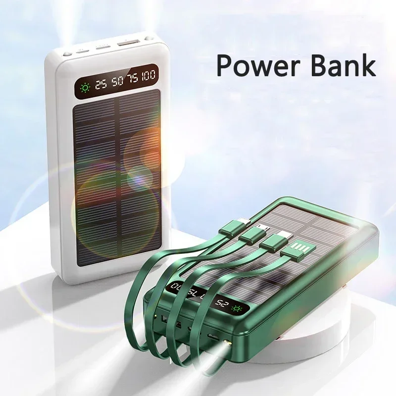 

Solar Power Bank Fast Charging External 30000mAh Powerbank Portable USB Battery For iphone 14 Xiaomi Charger With SOS Flashlight