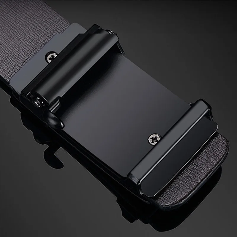 XIAODUO Ylingling Designer Belts Men Pu Genuine Leather Fashion Casual  Strap Male Jeans Luxury Brand Alloy Metal Pin Buckle (Belt Length : 125cm