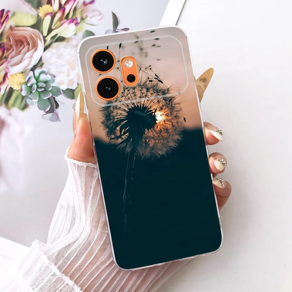 Cute Cat & Peacock Painted Soft Slim Phone Case - Artistic Protective Cover