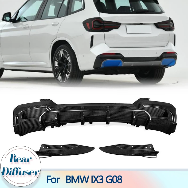 

Car Rear Bumper Diffuser Lip for BMW IX3 G08 Sport Utility 4-Door 2022 2023 Dry Carbon Auto Racing Rear Diffuser With Splitters