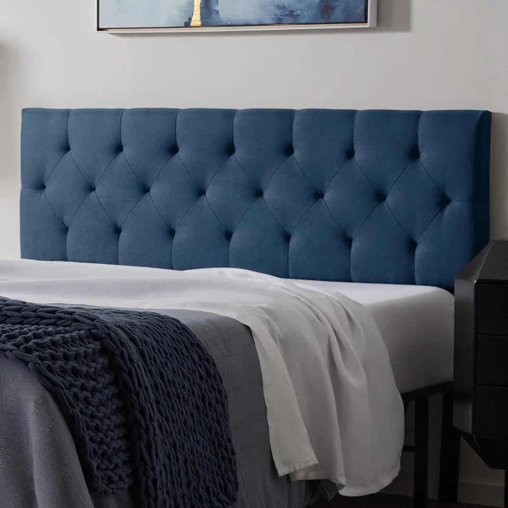 Description Picture 2 of itemLUCID Mid-Rise Upholstered Headboard - Diamond Tufted Padded Polyester  Adjustable Height from 34” to 46”  Easy Assembly