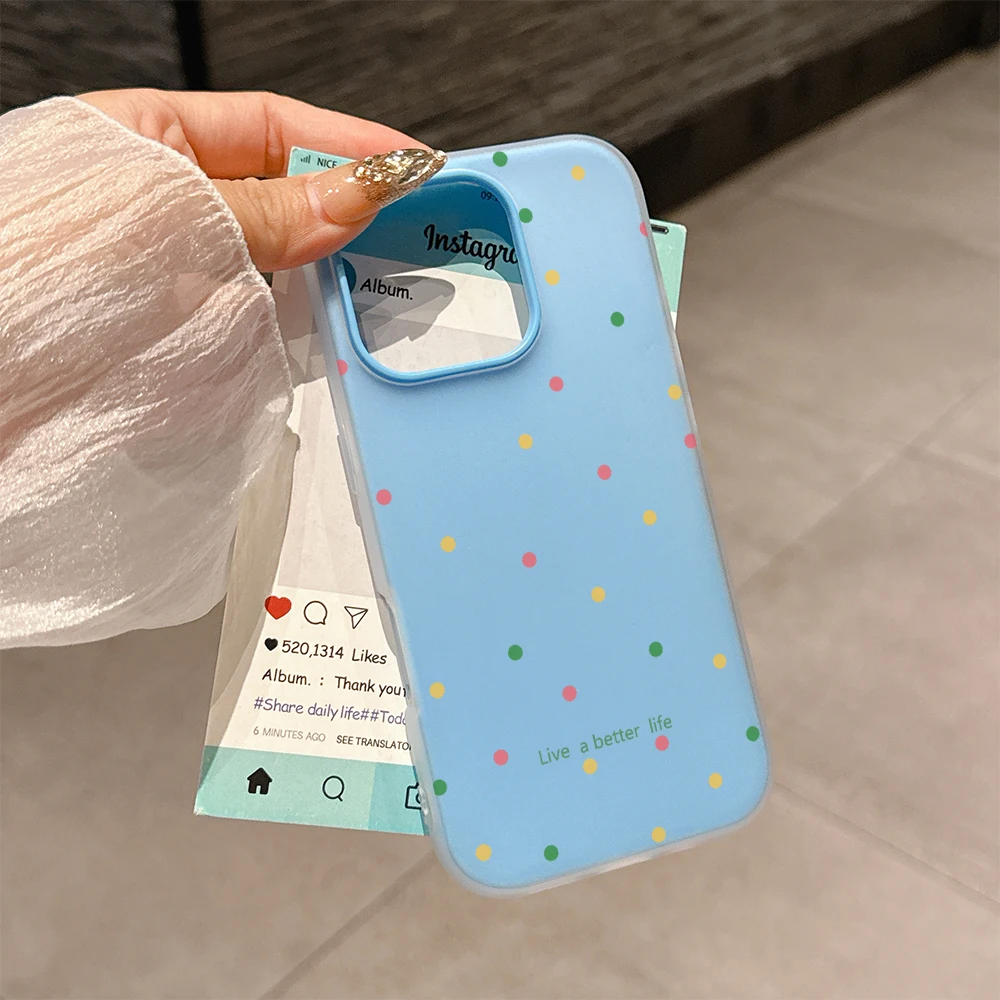 Candy Color Polka Dots Soft Matte Phone Case