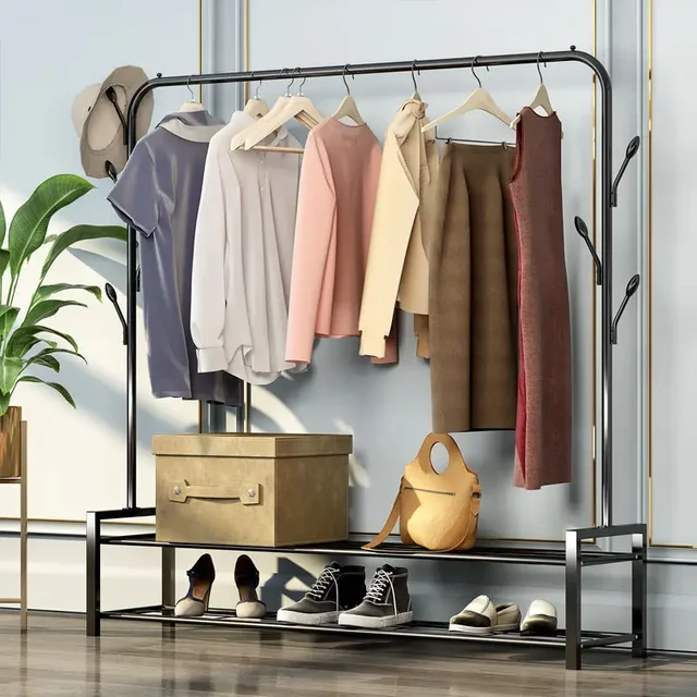 Home and Organization Shoes Closet Storage Shelves Clothes Rack Foldable Porte Manteau Mural Galvanized Metal Shelving Shoerack 2