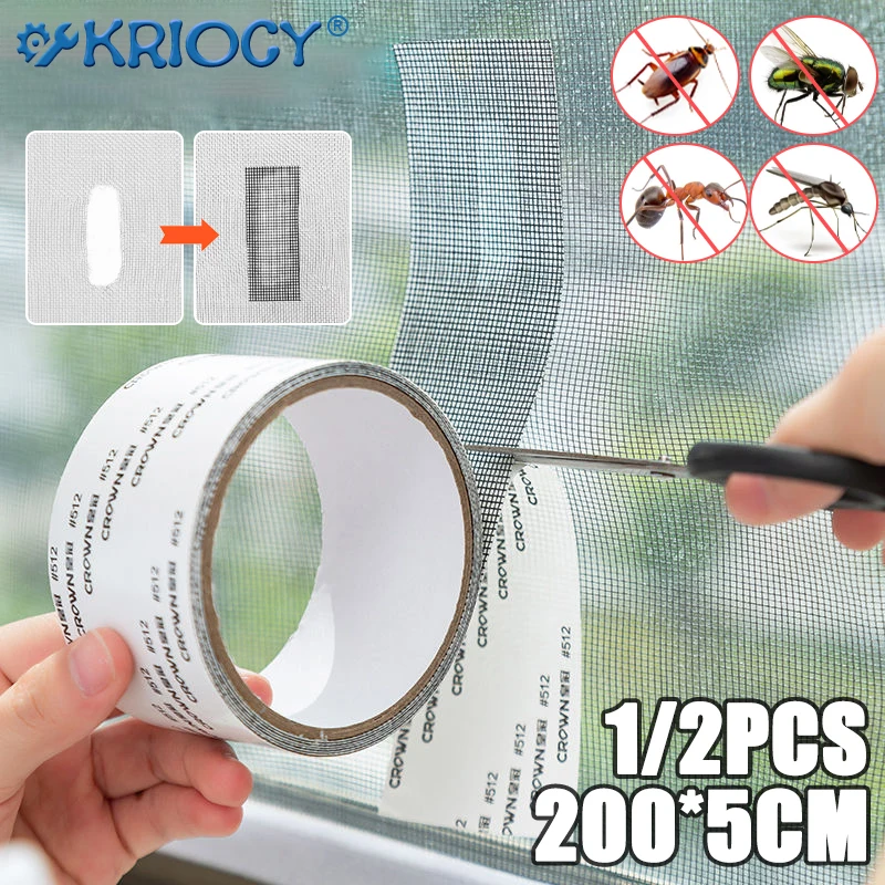 1/2PCS Window Screen Repair Tape Fix Net Window Home Adhesive Anti Mosquito Fly Bug Mosquito Mesh Broken Holes Patch Repair