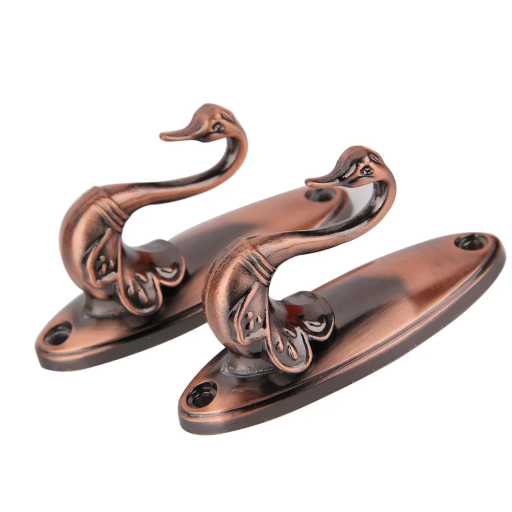 

Colors Pair of Swan Style Drapery Curtain Holdbacks Tieback Hooks