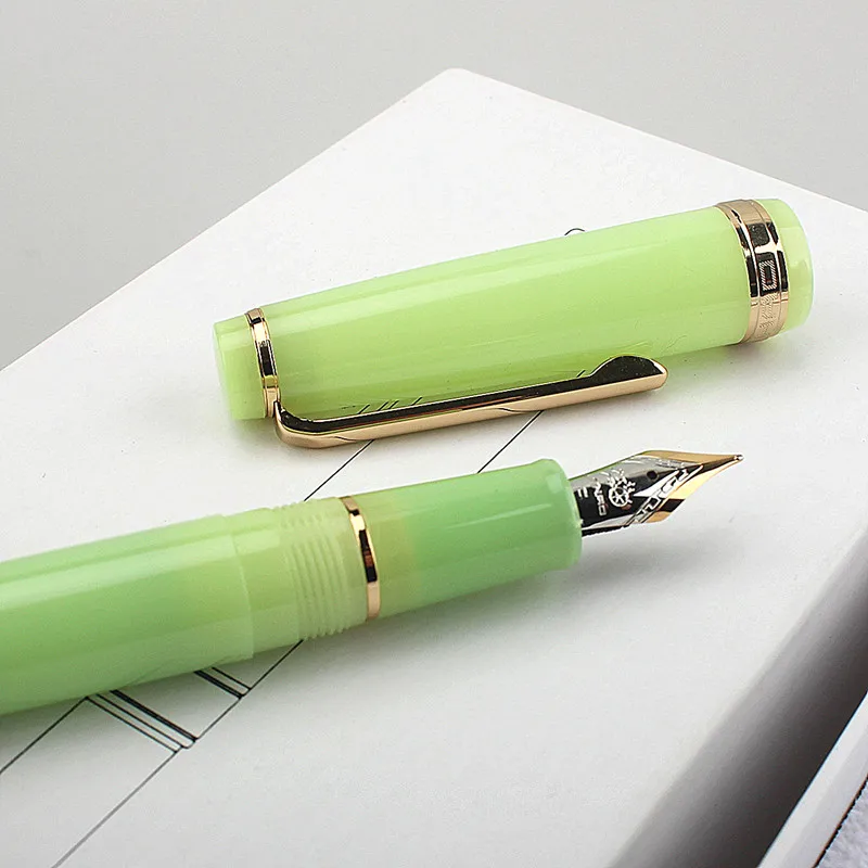 New Jinhao 82 Gold clip Fountain Pen Acrylic F 0.5mm nibs school office Supplies business writing ink pens