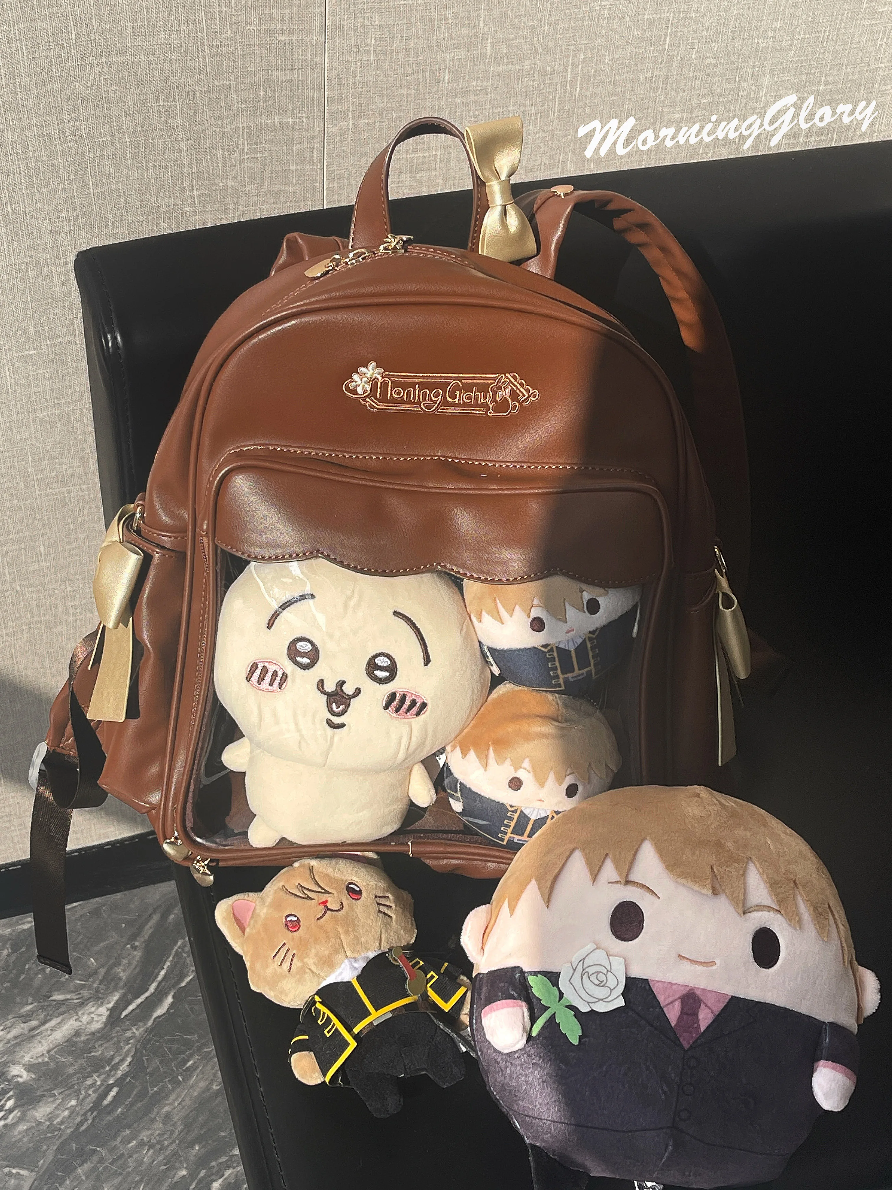 Cute Backpack Bow Large Capacity JK Uniform Shoulder Bag Women Itabag Schoolbags Transparent DIY Tote Handbag 4