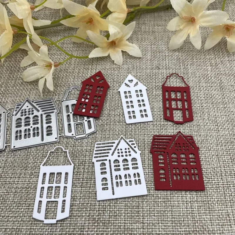 3 Stück Haus-Metall-Stanzformen, Schablonen für DIY-Scrapbooking, dekorative Prägung, Handarbeit, Stanzform, Vorlage, Form