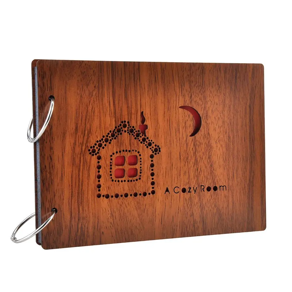 Album de scrapbooking rechargeable en bois - Album photo vintage - 100