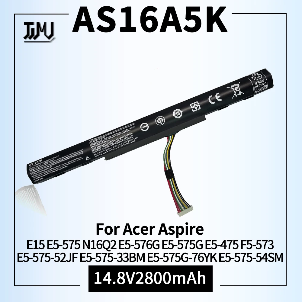 

AS16A5K AS16A8K 4ICR19/66 Battery for Acer Aspire E15 E5-575 N16Q2 E5-576G E5-575G E5-475 F5-573 E5-575-52JF E5-575-33BM