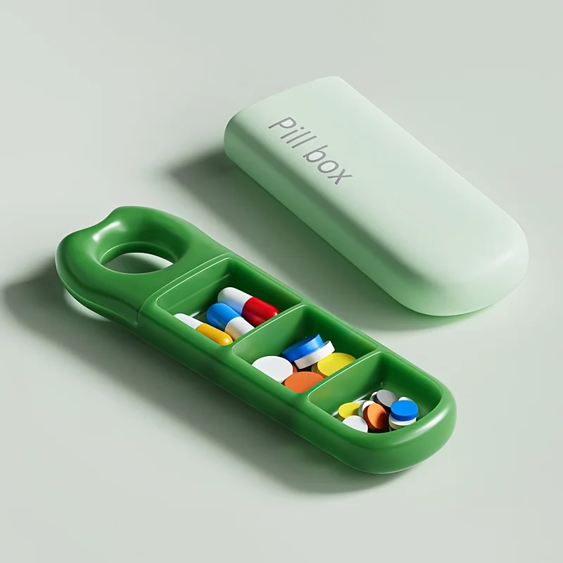 1pc Medication Organizer Box with Push-Lock Lid - Compact Pill Case, Portable Medicine Storage for Travel, Home, or On-the-Go
