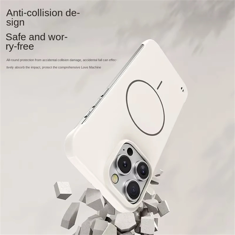 Ultra Thin Frameless Matte Phone Case with Magnetic Shockproof Cover
