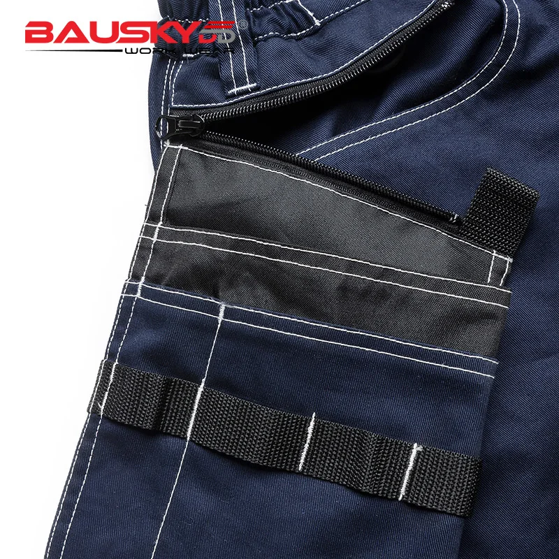 Bauskydd Мужские штаны из 100% хлопка, прочные рабочие штаны с несколькими карманами и наколенниками из ЭВА, рабочие штаны, рабочая одежда, бесплатная доставка