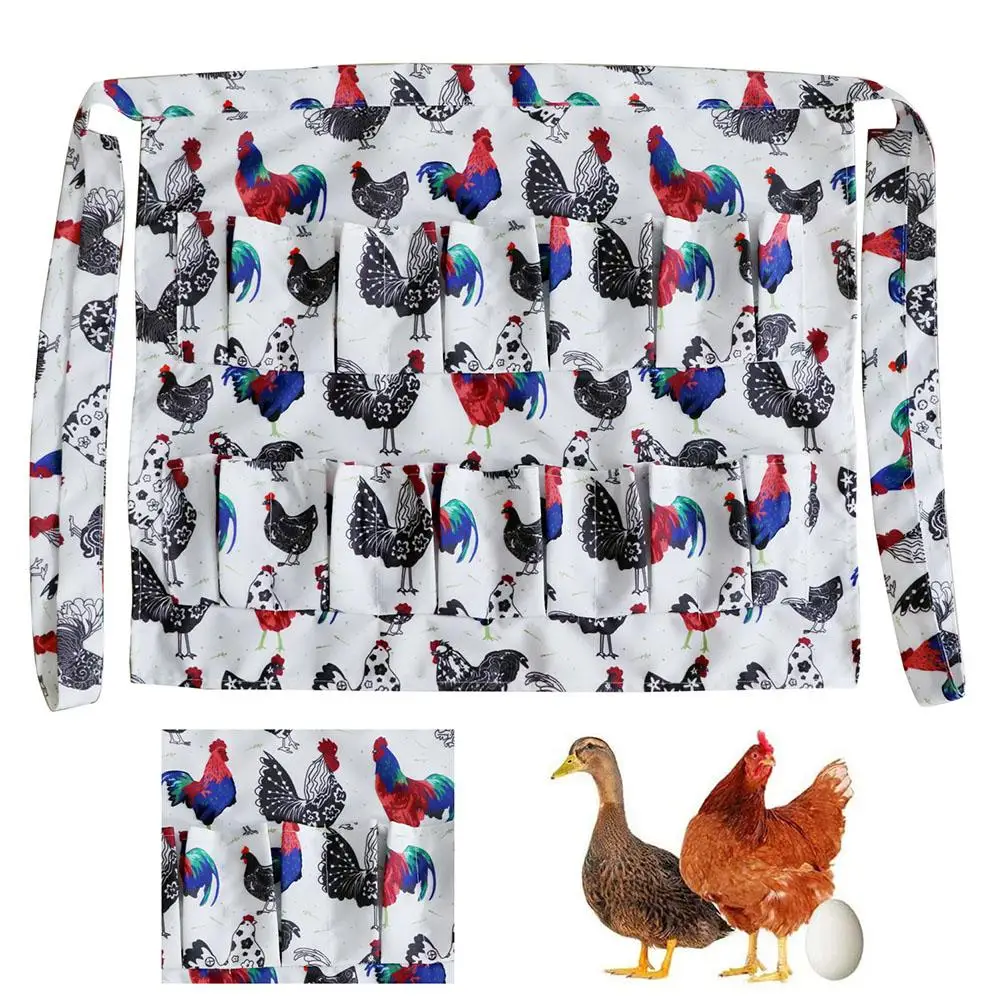 

Egg Collecting Apron Portable 12-Pocket Sturdy Secure Tear-resistant Breathable Collection Adjustable Work Egg Neck Aprons Q1O7
